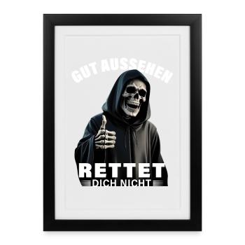 La faucheuse dit que la beauté ne vous sauvera pas - Affiche encadrée (27 × 37 cm) - noir - Devant