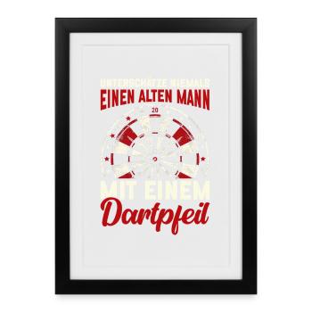 Fléchettes Fléchettes Jeu de fléchettes Lecteur de fléchettes - Affiche encadrée (27 × 37 cm) - noir - Devant