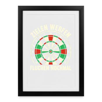 Fléchettes Fléchettes Jeu de fléchettes Lecteur de fléchettes - Affiche encadrée (27 × 37 cm) - noir - Devant
