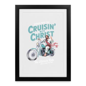 Croisière avec le Christ Moto Chrétien - Affiche encadrée (27 × 37 cm) - noir - Devant