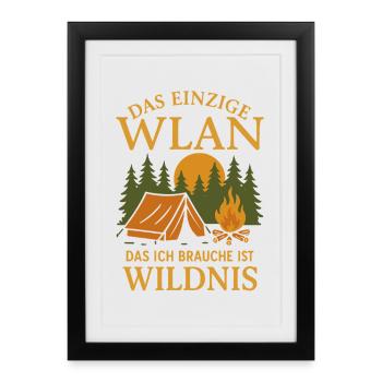 The only wifi is Wilderness Camping Nature - Framed poster (27 × 37 cm) - black - Front