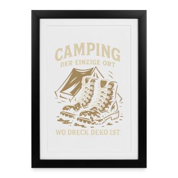 Camping Le seul endroit où la décoration de la terre est un camping-car - Affiche encadrée (27 × 37 cm) - noir - Devant