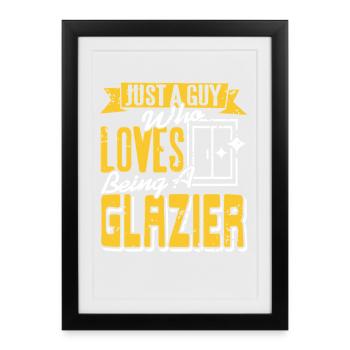 Glazier by Day Best Mom by Night Funny Role - Framed poster (27 × 37 cm) - black - Front