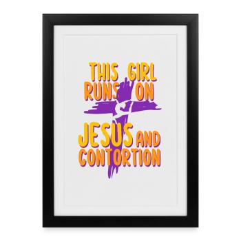 Contorsionniste Contorsion Jésus et contorsion - Affiche encadrée (27 × 37 cm) - noir - Devant