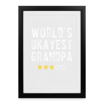 World's Okayest Grandpa Funny Grandpa Saying - Framed poster (27 × 37 cm) - black - Front
