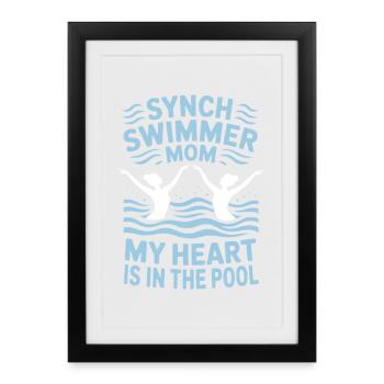 Natation synchronisée Natation artistique Sports nautiques - Affiche encadrée (27 × 37 cm) - noir - Devant