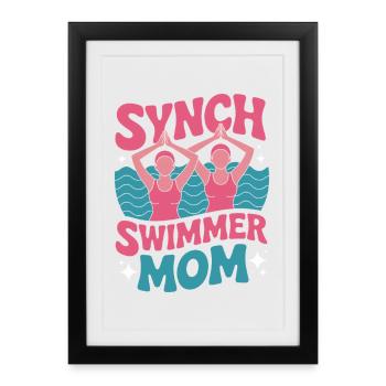 Natation synchronisée Natation artistique Sports nautiques - Affiche encadrée (27 × 37 cm) - noir - Devant
