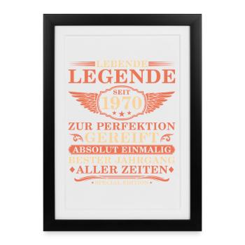 55e anniversaire Année millésime 1970 - Affiche encadrée (27 × 37 cm) - noir - Devant