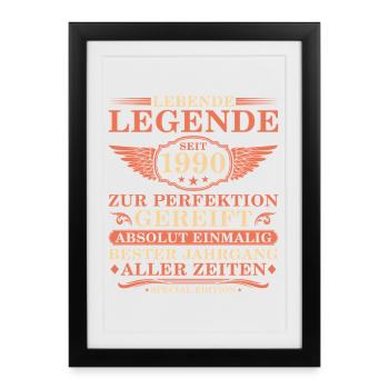35th Birthday Vintage Year 1990 - Framed poster (27 × 37 cm) - black - Front