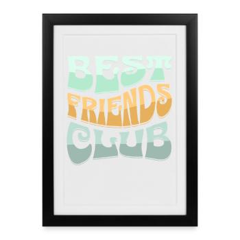 Meilleur design de club d'amitié - Affiche encadrée (27 × 37 cm) - noir - Devant