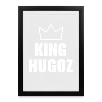 Hugoz avec la lettre H - T-shirt King Crown - Affiche encadrée (27 × 37 cm) - noir - Devant