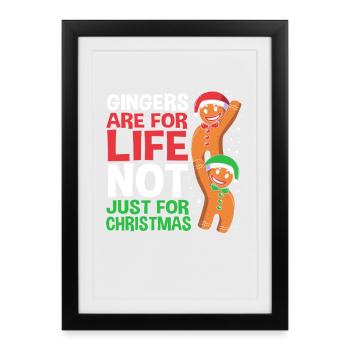 Gingerbread man Christmas gingerbread - Framed poster (27 × 37 cm) - black - Front