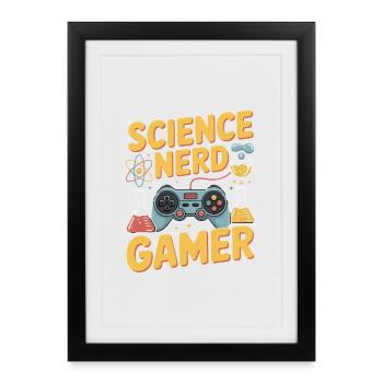 Science Nerd Gamer Controller Chemistry Physics - Framed poster (27 × 37 cm) - black - Front