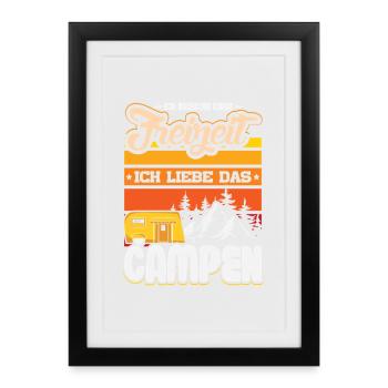 Camper Camping Caravan Saying - Framed poster (27 × 37 cm) - black - Front