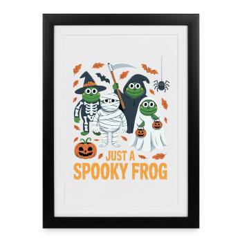 Costume d’Halloween Spooky Frogs - Affiche encadrée (27 × 37 cm) - noir - Devant