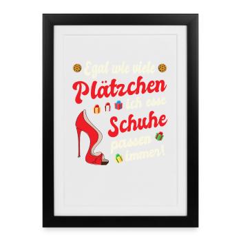 Weihnachtsgeschenk Frauen Plätzchen Lustig Idee - Gerahmtes Poster (27 × 37 cm) - Schwarz - Vorne