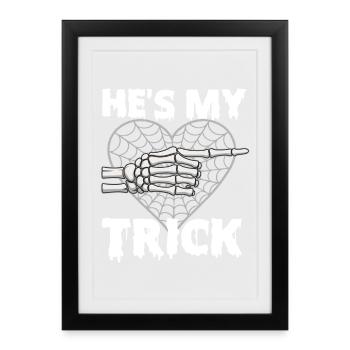 Il est mon truc Couple drôle d’Halloween - Affiche encadrée (27 × 37 cm) - noir - Devant