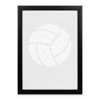 Volleyball Word Art Gift - Framed poster (27 × 37 cm) - black - Front