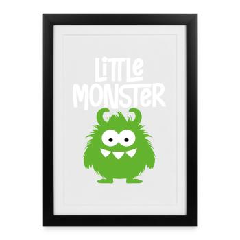petit monstre - Affiche encadrée (27 × 37 cm) - noir - Devant