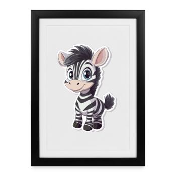 Zebra - Framed poster (27 × 37 cm) - black - Front