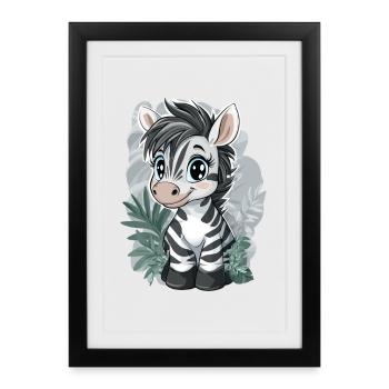 Zebra - Framed poster (27 × 37 cm) - black - Front