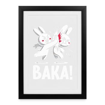 Get Out Unnecessary Social Contact Baka Anime - Framed poster (27 × 37 cm) - black - Front