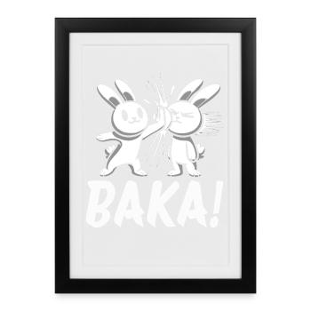Get Out Unnecessary Social Contact Baka Anime - Framed poster (27 × 37 cm) - black - Front