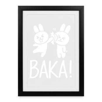 Get Out Unnecessary Social Contact Baka Anime - Framed poster (27 × 37 cm) - black - Front