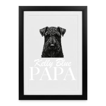 Kerry Blue Papa - Affiche encadrée (27 × 37 cm) - noir - Devant