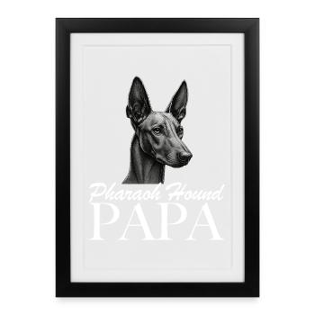 Papa chien pharaon - Affiche encadrée (27 × 37 cm) - noir - Devant
