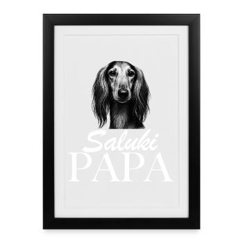 Saluki Dad - Framed poster (27 × 37 cm) - black - Front