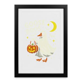 Goose Boos - Costume de fête d’Halloween - Affiche encadrée (27 × 37 cm) - noir - Devant