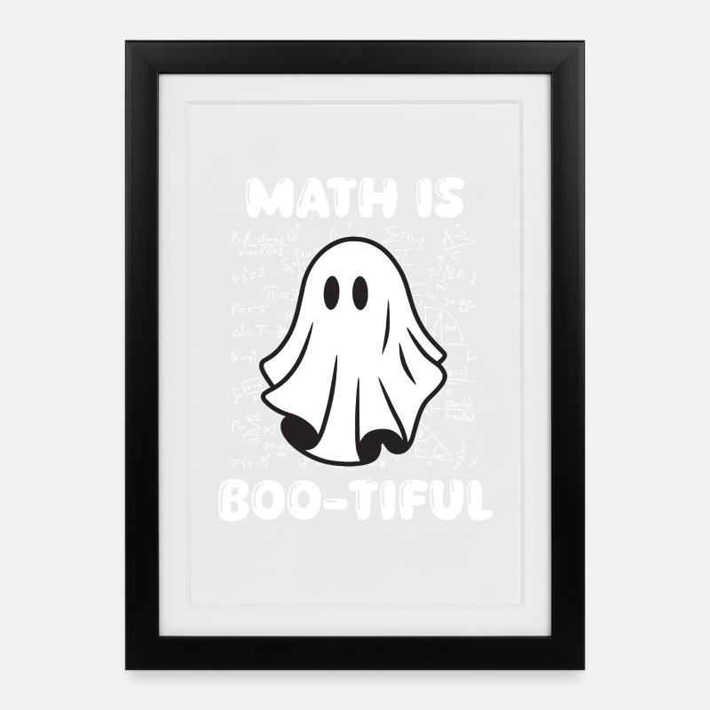Halloween Math Is Boo-tiful Mathe Gespenst Lehrer - Gerahmtes Poster (27 × 37 cm) - Schwarz