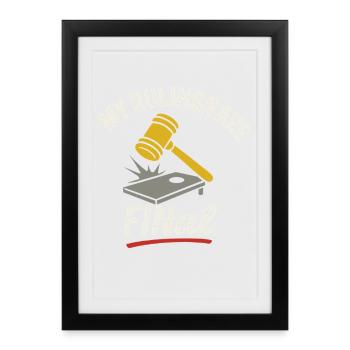 Cornhole Refere Official Referee - Framed poster (27 × 37 cm) - black - Front