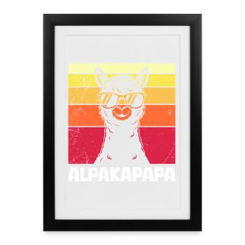 Futur père ALPAKAPAPA Rétro Drôle - Affiche encadrée (27 × 37 cm) - noir - Devant
