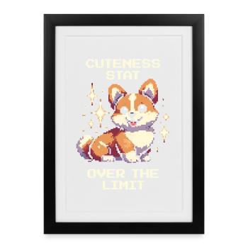 Cuteness Value: Over the Limit | Corgi Humor - Framed poster (27 × 37 cm) - black - Front