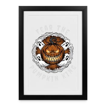 Fear the Pumpkin King - Scary Halloween Design - Framed poster (27 × 37 cm) - black - Front