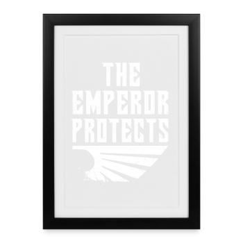 L’empereur protège. Jeu de science-fiction Fantasy Conception de l’espace - Affiche encadrée (27 × 37 cm) - noir - Devant