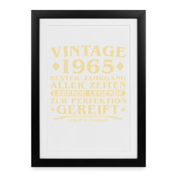 Millésime 1965 Millésime Né 60 ans - Affiche encadrée (27 × 37 cm) - noir - Devant