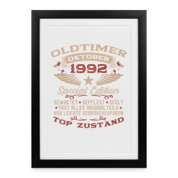 33rd Birthday Gift Classic Car October 1992 - Framed poster (27 × 37 cm) - black - Front
