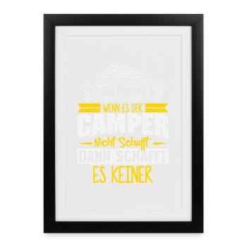 Camper Camping Caravane Dicton - Affiche encadrée (27 × 37 cm) - noir - Devant
