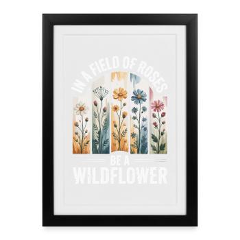 Wildflowers in the field - Framed poster (27 × 37 cm) - black - Front