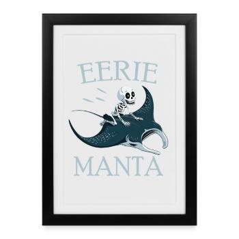 Skeleton on manta ray - Framed poster (27 × 37 cm) - black - Front