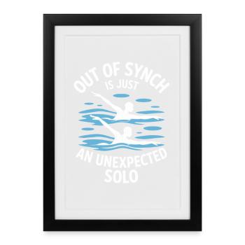 Natation synchronisée Natation artistique Sports nautiques - Affiche encadrée (27 × 37 cm) - noir - Devant