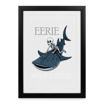 Énergie des mers avec requin-baleine - Affiche encadrée (27 × 37 cm) - noir - Devant