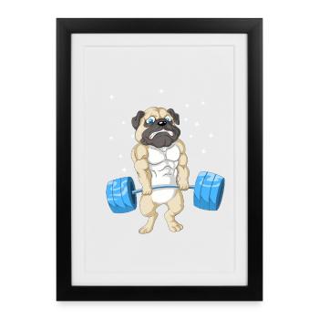 Carlin Haltérophilie Gym - Affiche encadrée (27 × 37 cm) - noir - Devant