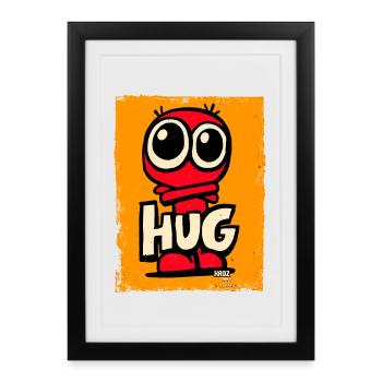 Petit monstre mignon avec de grands yeux - Affiche encadrée (27 × 37 cm) - noir - Devant