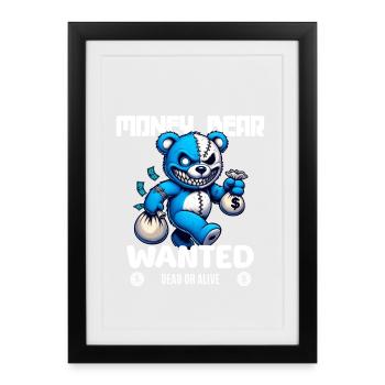 Gesucht wird böser Bär tot oder lebendig - Gerahmtes Poster (27 × 37 cm) - Schwarz - Vorne