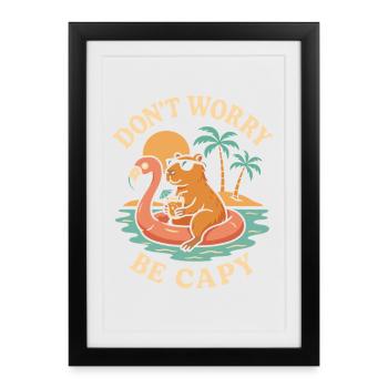 Don't worry, be happy - Framed poster (27 × 37 cm) - black - Front