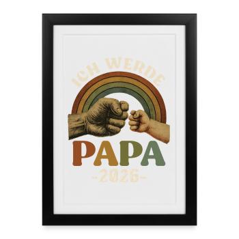 Bientôt papa JE VAIS ÊTRE PAPA 2026 Drôle - Affiche encadrée (27 × 37 cm) - noir - Devant